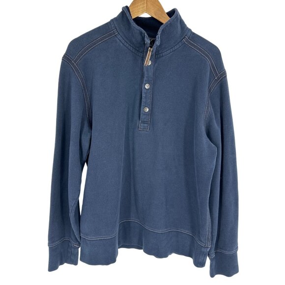 Tommy Bahama Long Sleeve 1/2 Zip Snap Island Modern Fit Sweatshirt Size L - Picture 1 of 10